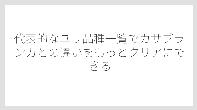 代表的なユリ品種一覧でカサブランカとの違いをもっとクリアにできる