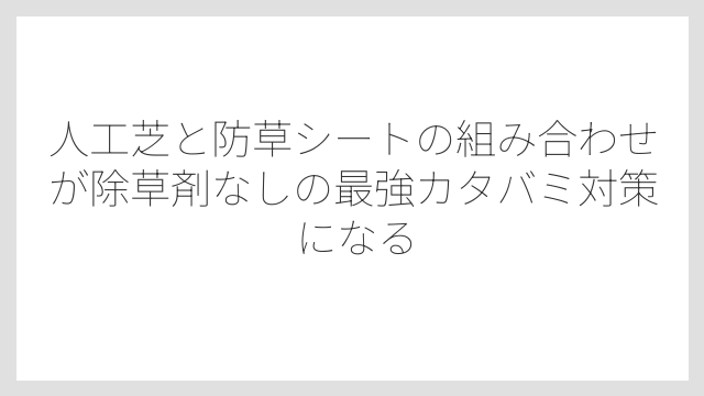 人工芝と防草シートの組み合わせが除草剤なしの最強カタバミ対策になる