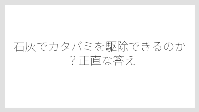 石灰でカタバミを駆除できるのか？正直な答え