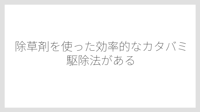 除草剤を使った効率的なカタバミ駆除法がある