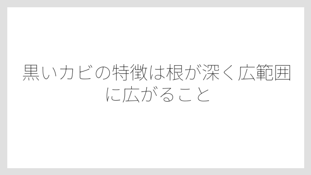 黒いカビの特徴は根が深く広範囲に広がること