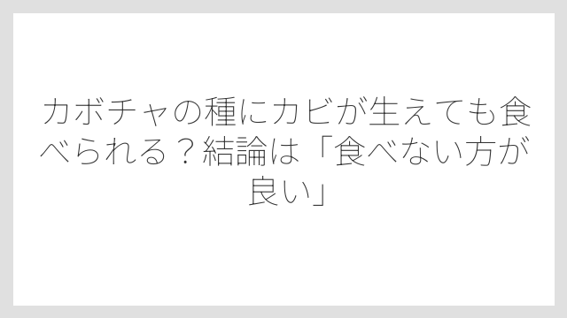 カボチャの種にカビが生えても食べられる？結論は「食べない方が良い」
