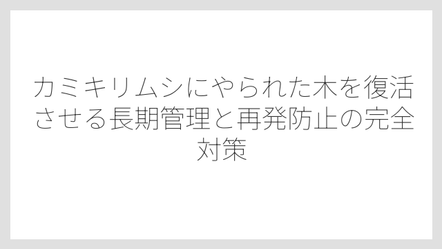 専門家に相談すべき状況は幹の半分以上に食害が及んでいるとき