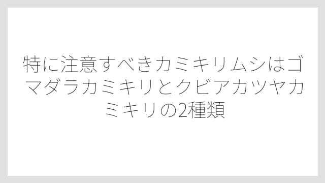 特に注意すべきカミキリムシはゴマダラカミキリとクビアカツヤカミキリの2種類