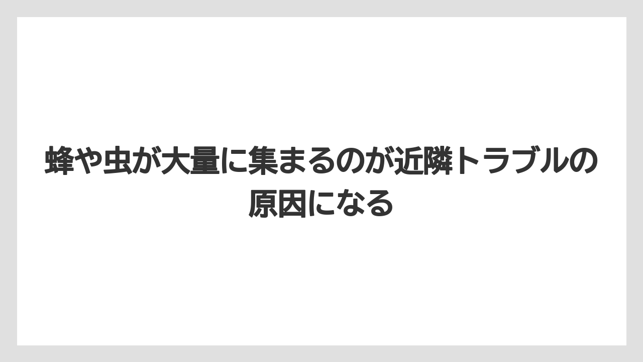 【ニンジン】【庭】【後悔】【栽培】蜂や虫が大量に集まるのが近隣トラブルの原因になる