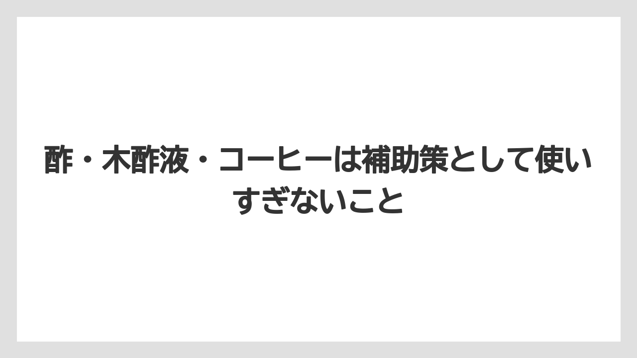 【コーヒー】【大葉】【栽培】【肥料】【農業】酢・木酢液・コーヒーは補助策として使いすぎないこと