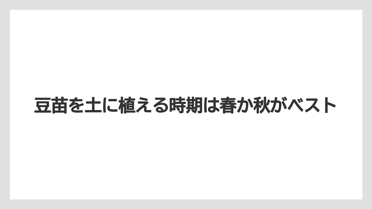 【土】【栽培】【植え】【育て方】【豆苗】豆苗を土に植える時期は春か秋がベスト