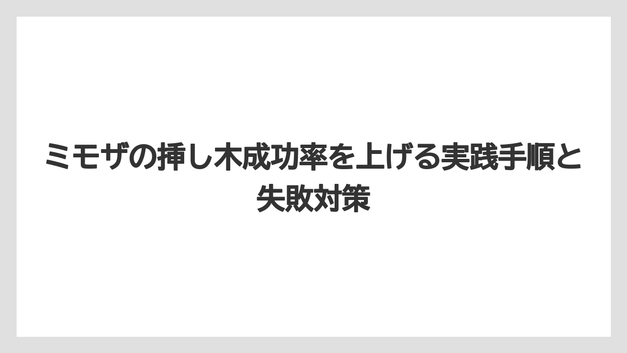 【バラ】【ミモザ】【メネデール】【栽培】【肥料】3月にミモザの挿し木をするなら成功率は下がる前提で考えること