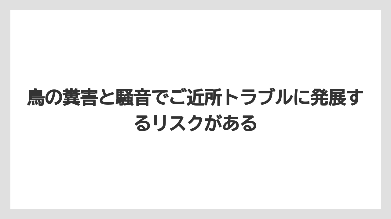 【オリーブ】【栽培】【農業】鳥の糞害と騒音でご近所トラブルに発展するリスクがある