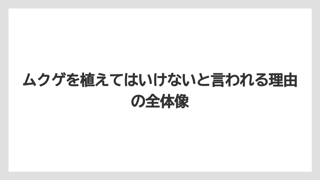 ムクゲを植えてはいけないと言われる理由の全体像