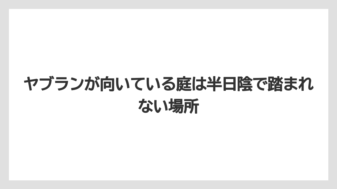 【栽培】【農園】【農業】ヤブランが向いている庭は半日陰で踏まれない場所