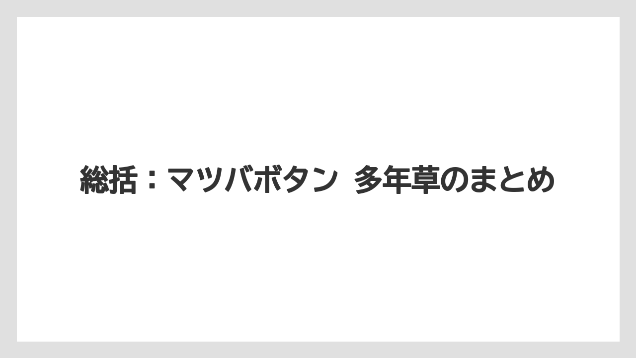 【栽培】【農園】【農業】総括：マツバボタン 多年草のまとめ