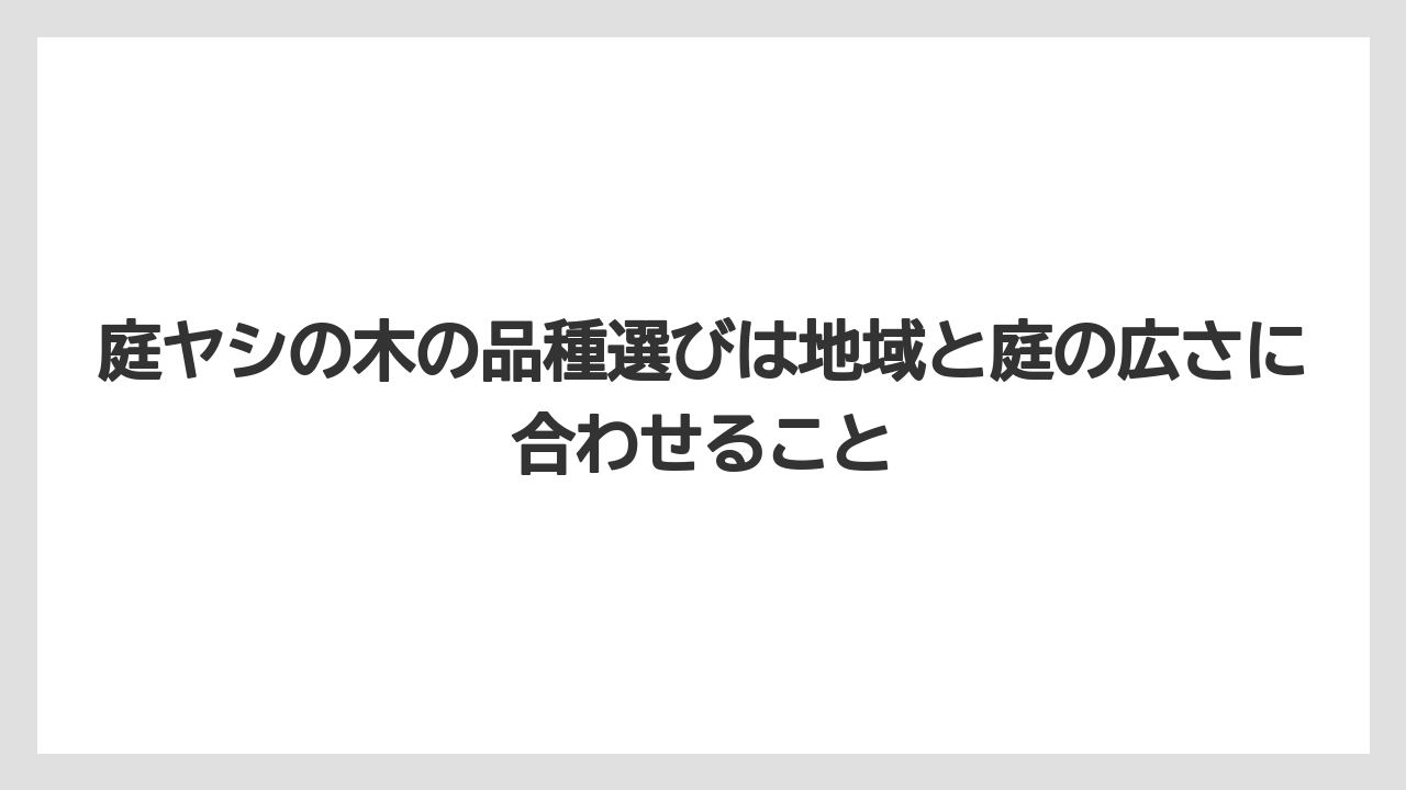 【庭】【後悔】【木】【栽培】【植え】庭ヤシの木の品種選びは地域と庭の広さに合わせること