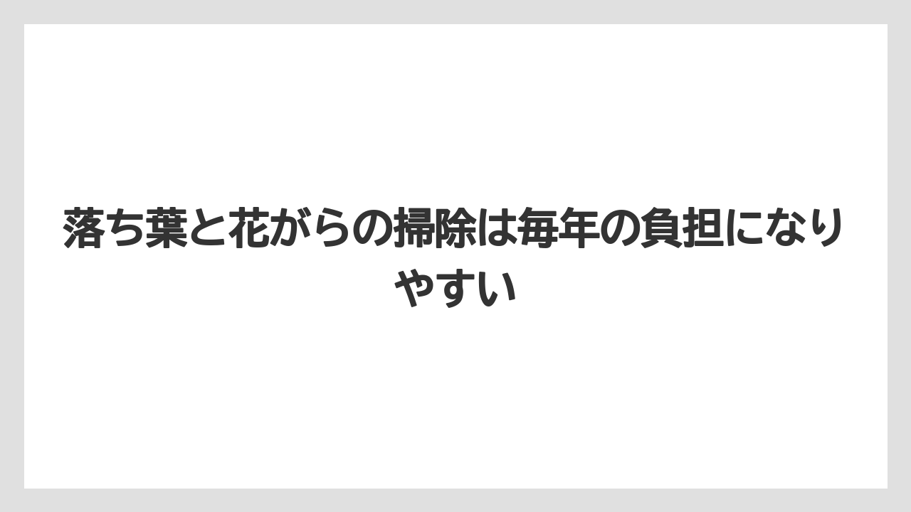 【栽培】【農園】【農業】落ち葉と花がらの掃除は毎年の負担になりやすい