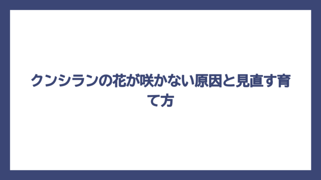 クンシランの花が咲かない原因と見直す育て方