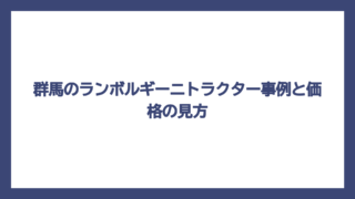 群馬のランボルギーニトラクター事例と価格の見方
