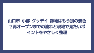 山口市 小郡 グッデイ 跡地はもう別の景色？再オープンまでの流れと現地で見たいポイントをやさしく整理