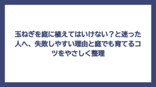 玉ねぎを庭に植えてはいけない？と迷った人へ、失敗しやすい理由と庭でも育てるコツをやさしく整理