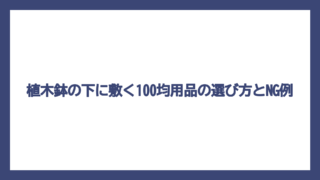 植木鉢の下に敷く100均用品の選び方とNG例