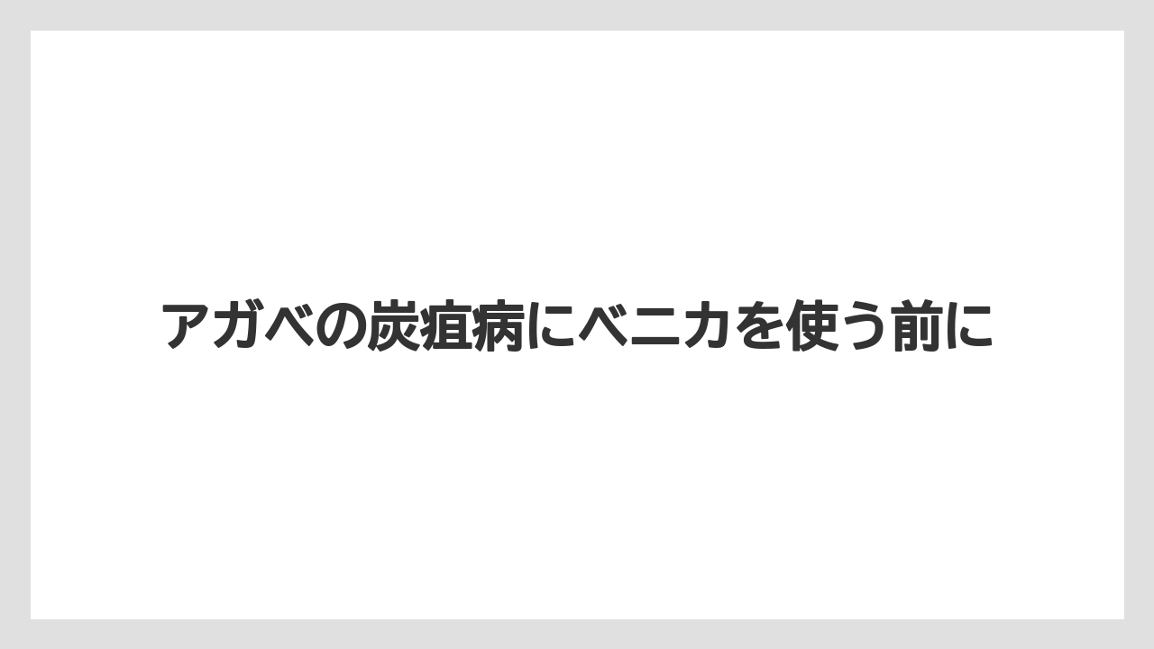 アガベの炭疽病にベニカを使う前に