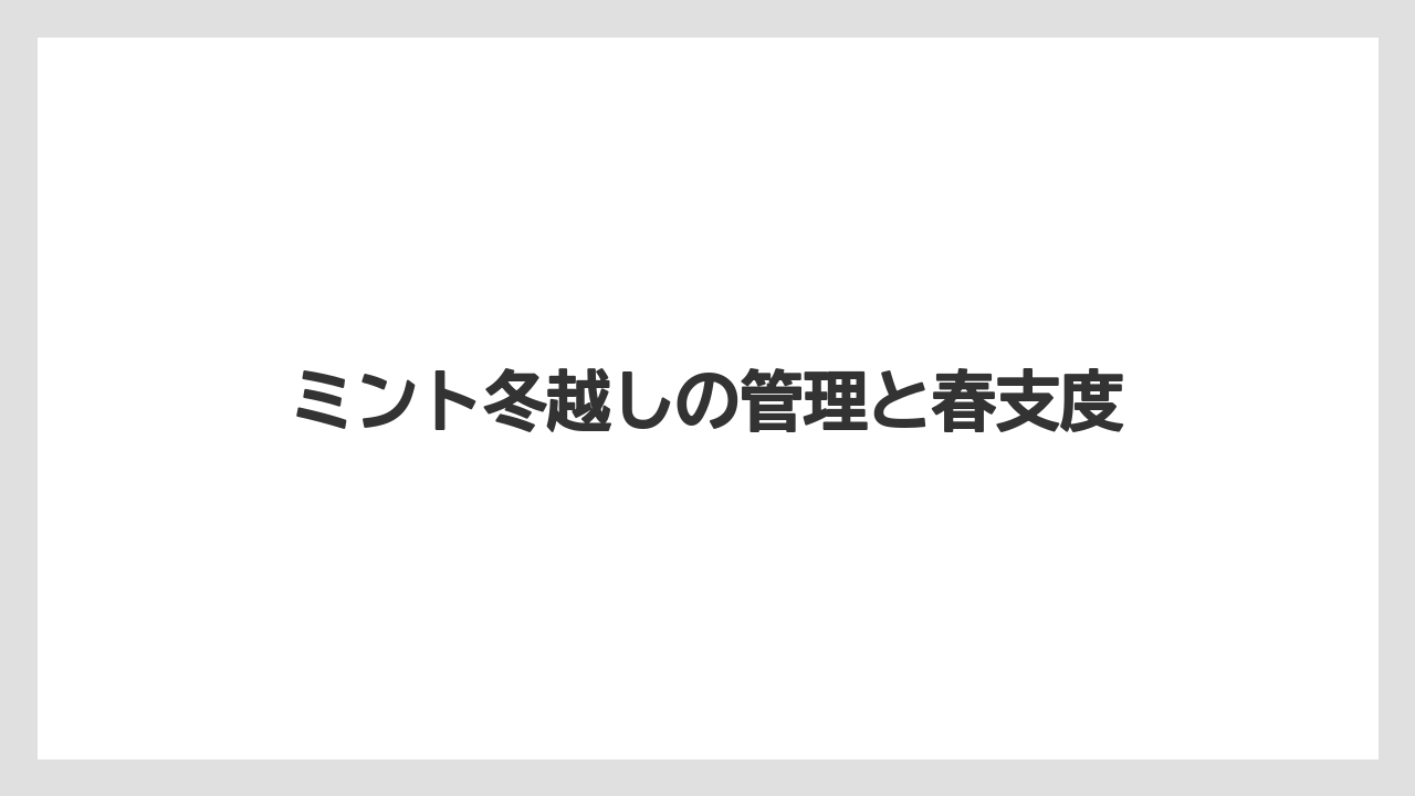 【プランター】【ミント】【剪定】【水やり】【越し】霜や寒冷地の防寒対策