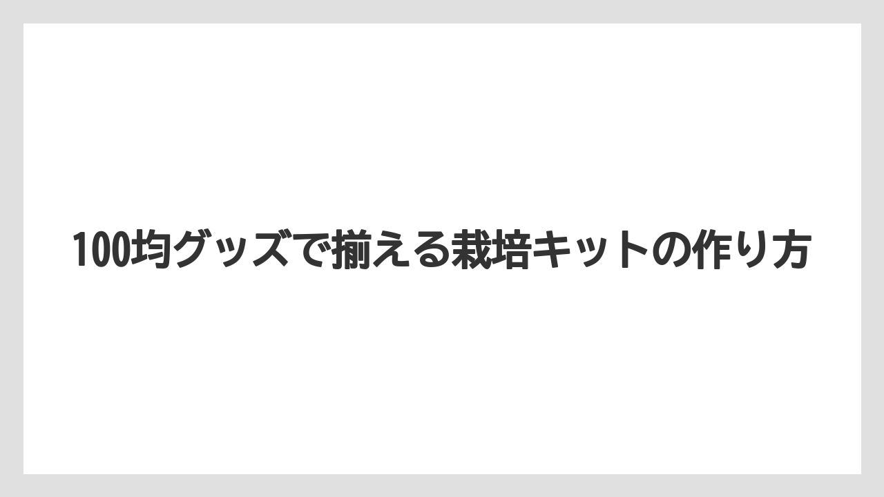 【大葉】【栽培】【水耕栽培】100均グッズで揃える栽培キットの作り方