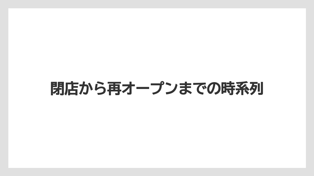 【栽培】【農園】【農業】閉店から再オープンまでの時系列