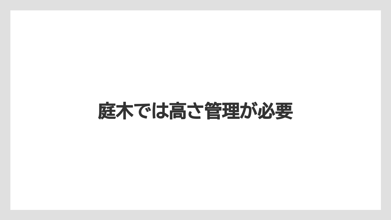 【デメリット】【庭】【後悔】【木】【育て方】庭木では高さ管理が必要
