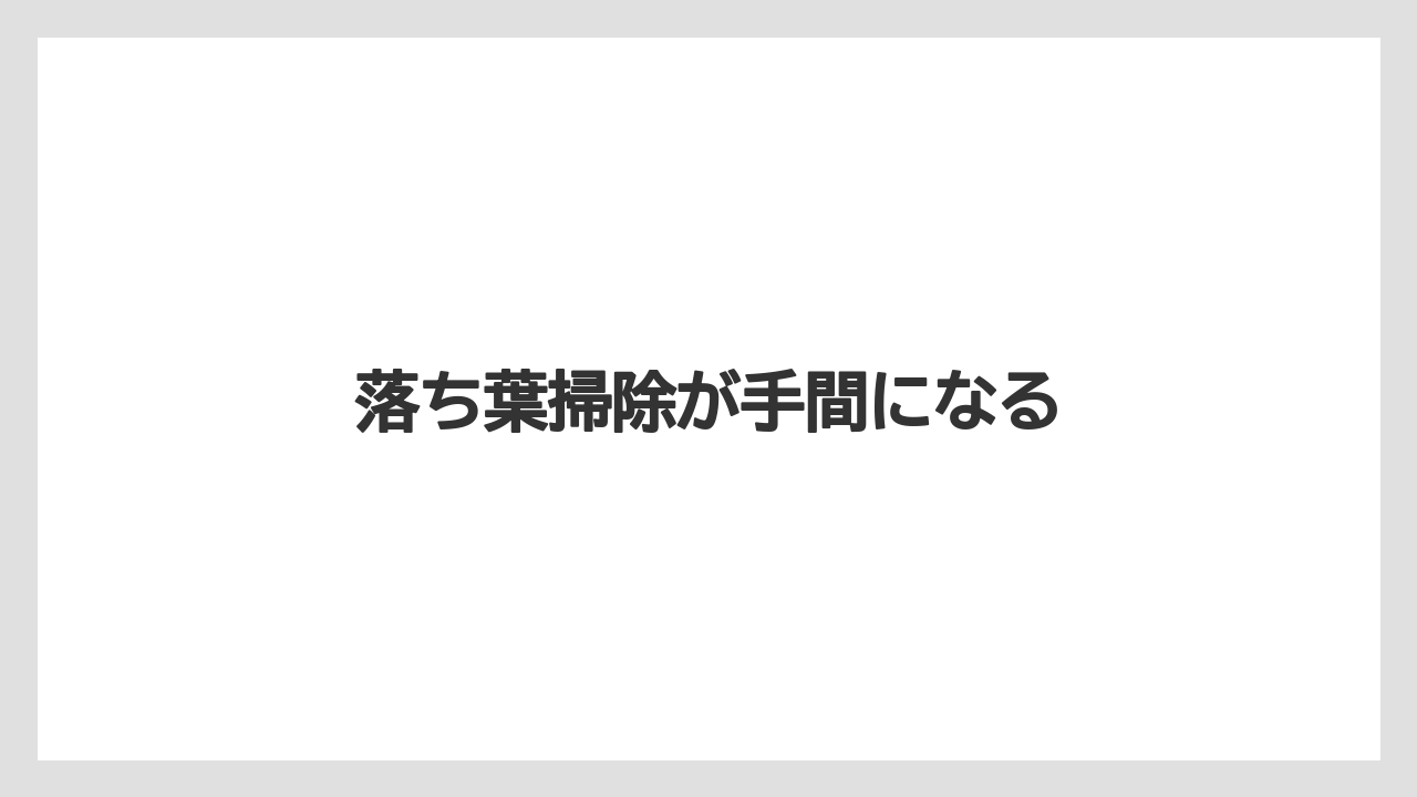 【デメリット】【庭】【後悔】【木】【育て方】落ち葉掃除が手間になる