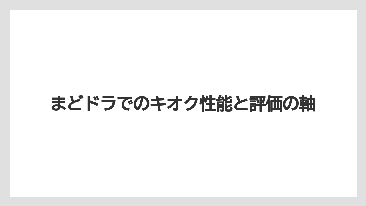 【栽培】【農園】【農業】まどドラでのキオク性能と評価の軸