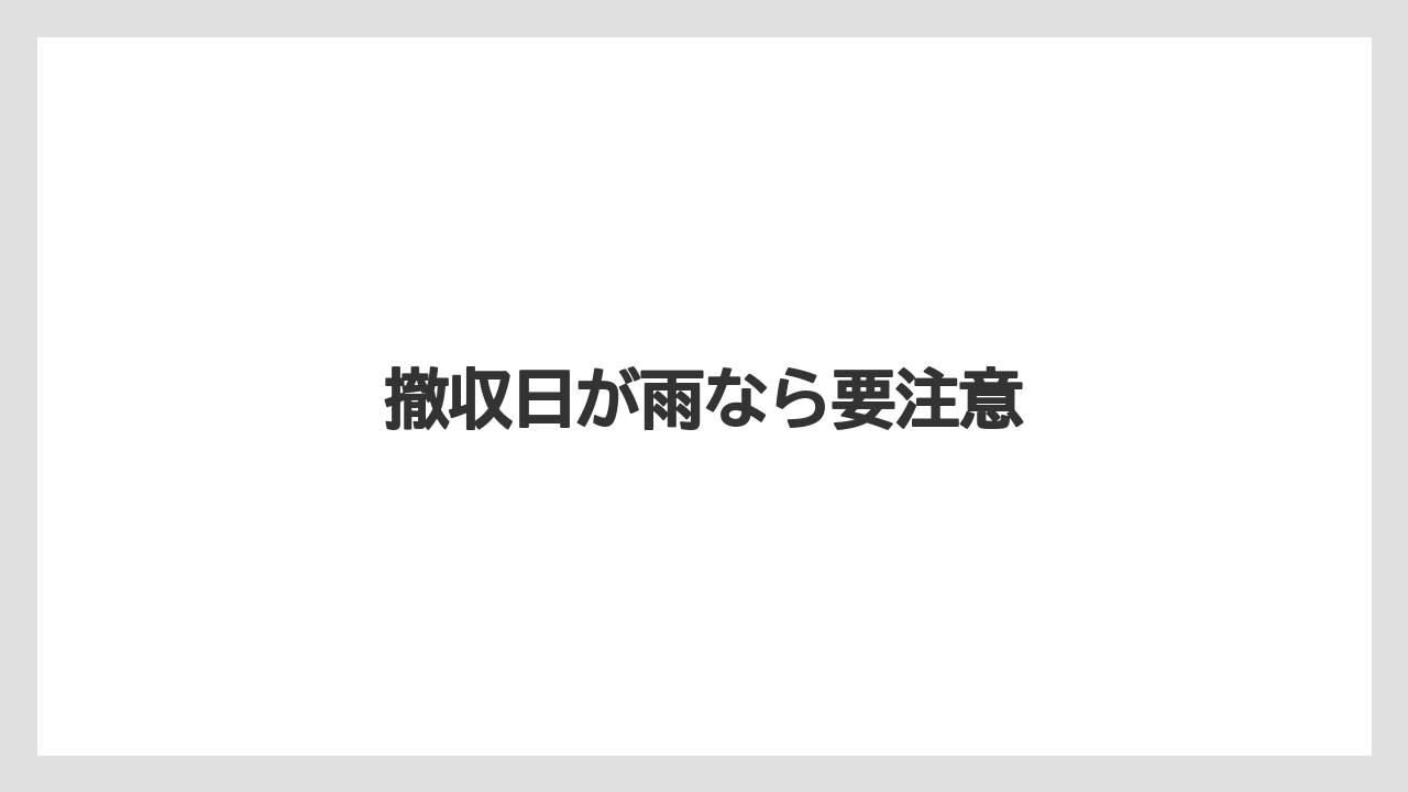 【プランター】【危険】【土】【根】【畑】撤収日が雨なら要注意