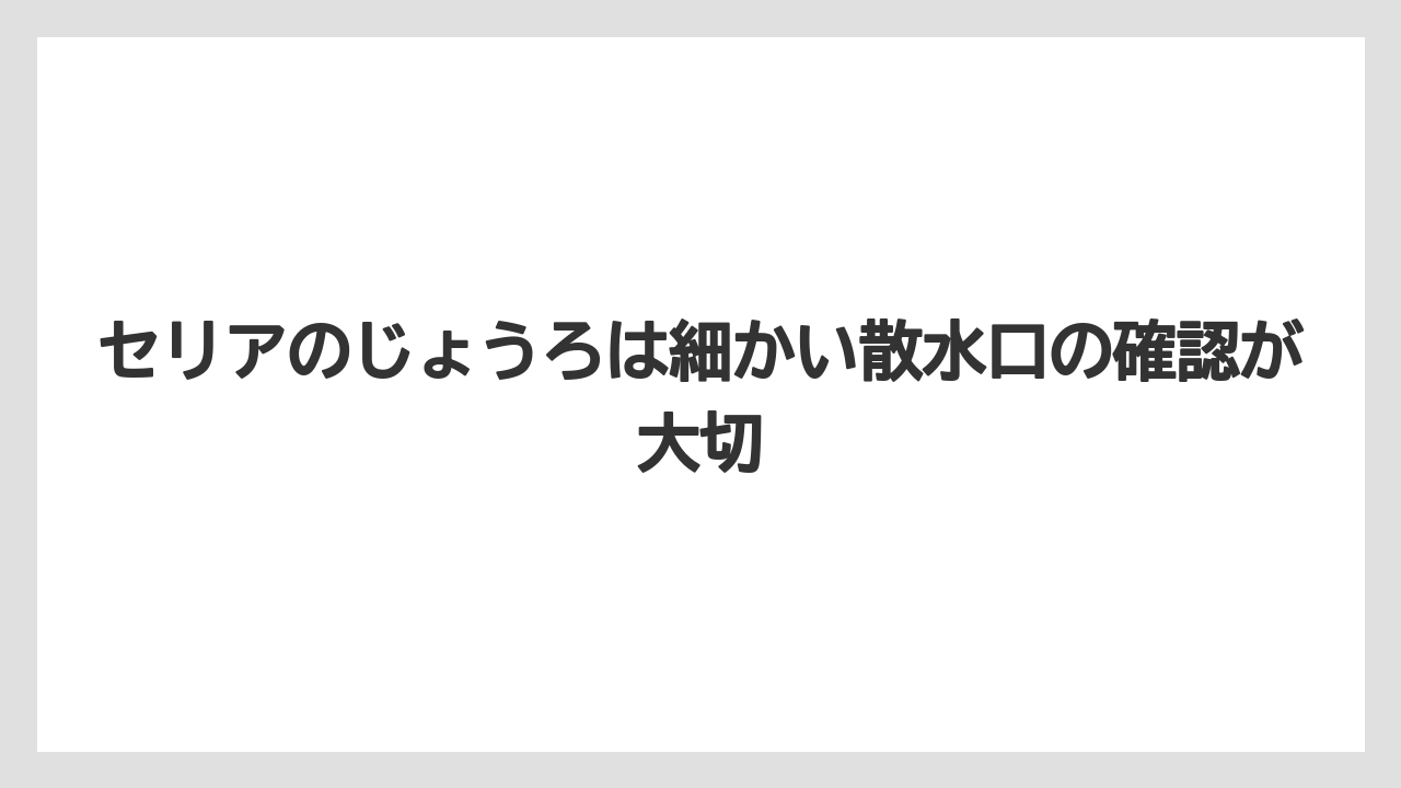 【100均】【じょうろ】【栽培】【除草剤】セリアのじょうろは細かい散水口の確認が大切