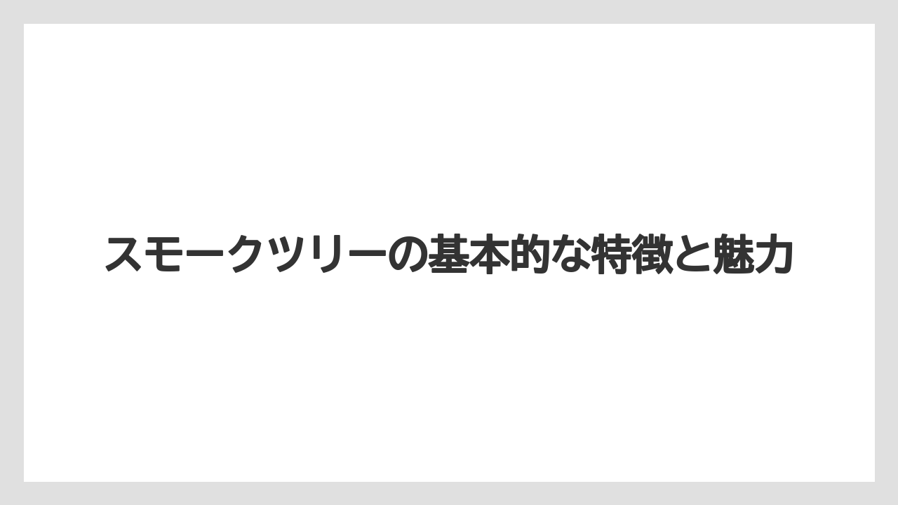 【スモークツリー】【栽培】【苗】スモークツリーの基本的な特徴と魅力