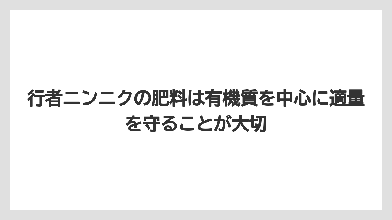 【ニンニク】【栽培】【肥料】【農業】行者ニンニクの肥料は有機質を中心に適量を守ることが大切
